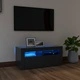 ТВ шкаф с LED осветление, сив, 90x35x40 см