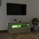 ТВ шкаф с LED осветление, дъб сонома, 90x35x40 см