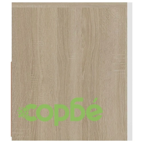ТВ шкаф с LED осветление, бело и сонома дъб, 90x35x40 см ➤ топ цена ➤ sorbe.bg