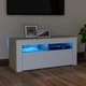 ТВ шкаф с LED осветление, бело и сонома дъб, 90x35x40 см