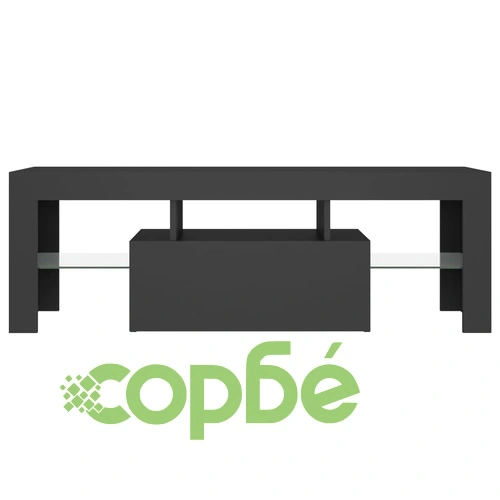 ТВ шкаф с LED осветление, сив, 120x35x40 см ➤ топ цена ➤ sorbe.bg