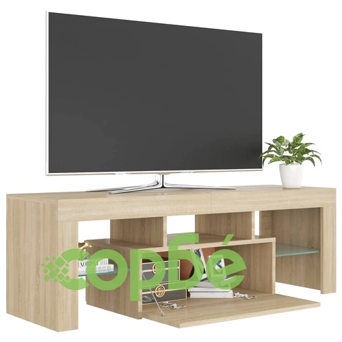 ТВ шкаф с LED осветление, дъб сонома, 120x35x40 см ➤ топ цена ➤ sorbe.bg