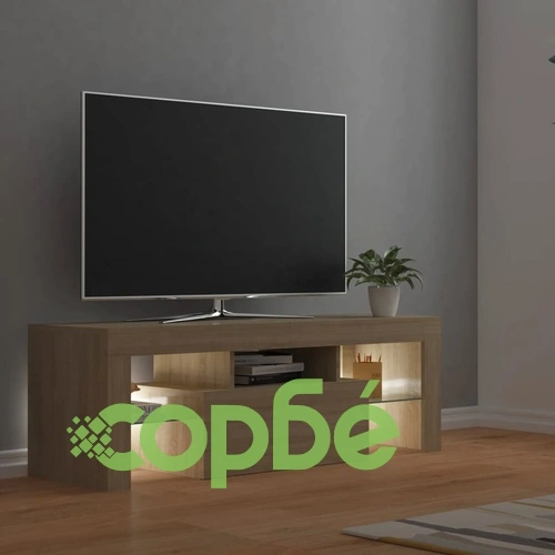 ТВ шкаф с LED осветление, дъб сонома, 120x35x40 см ➤ топ цена ➤ sorbe.bg