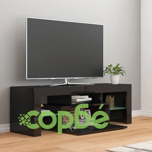 ТВ шкаф с LED осветление, черен гланц, 120x35x40 см на топ цена от sorbe.bg ТВ шкаф с LED осветление, черен гланц, 120x35x40 см ➤ топ цена ➤ sorbe.bg