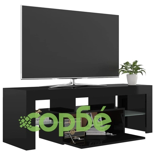ТВ шкаф с LED осветление, черен гланц, 120x35x40 см на топ цена от sorbe.bg ТВ шкаф с LED осветление, черен гланц, 120x35x40 см ➤ топ цена ➤ sorbe.bg