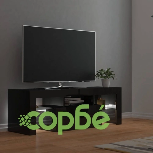 ТВ шкаф с LED осветление, черен гланц, 120x35x40 см на топ цена от sorbe.bg ТВ шкаф с LED осветление, черен гланц, 120x35x40 см ➤ топ цена ➤ sorbe.bg
