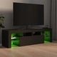 ТВ шкаф с LED осветление, сив, 140x36,5x40 см