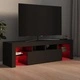 ТВ шкаф с LED осветление, сив, 140x36,5x40 см