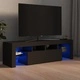 ТВ шкаф с LED осветление, сив, 140x36,5x40 см