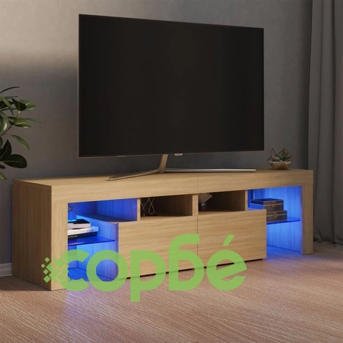 ТВ шкаф с LED осветление, сонома дъб, 140x36,5x40 см ➤ топ цена ➤ sorbe.bg
