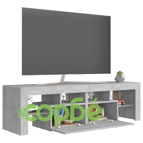 ТВ шкаф с LED осветление, бетонно сив, 140x36,5x40 см ➤ топ цена ➤ sorbe.bg