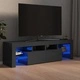 ТВ шкаф с LED осветление, сив гланц, 140x36,5x40 см