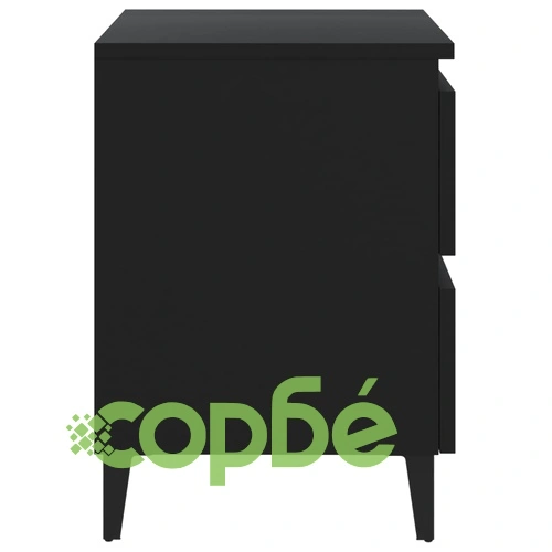 Нощно шкафче, черно, 40x35x50 см, инженерно дърво ➤ топ цена ➤ sorbe.bg