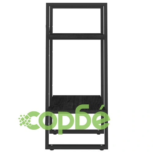 2-етажна библиотека, черна, 40x30x70 см, борово дърво масив ➤ топ цена ➤ sorbe.bg