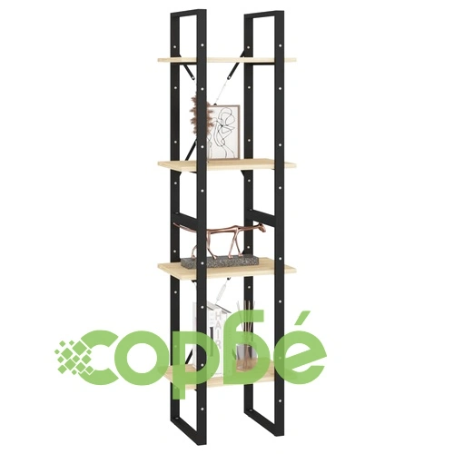 4-етажна библиотека, 40x30x140 см, борово дърво масив ➤ топ цена ➤ sorbe.bg