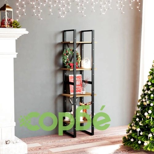 4-етажна библиотека, 40x30x140 см, борово дърво масив ➤ топ цена ➤ sorbe.bg