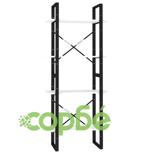 4-етажна библиотека, бяла, 60x30x140 см, инженерно дърво ➤ топ цена ➤ sorbe.bg