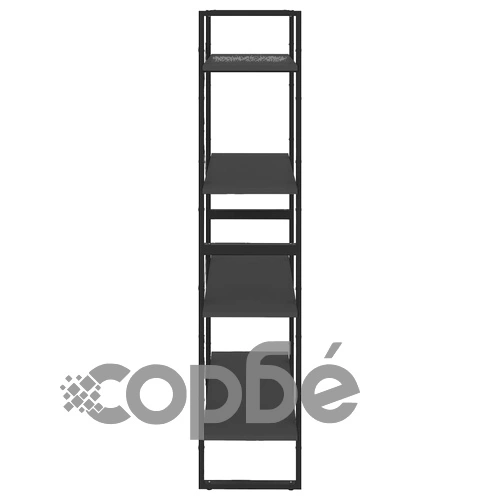 4-етажна библиотека, сива, 80x30x140 см, инженерно дърво ➤ топ цена ➤ sorbe.bg