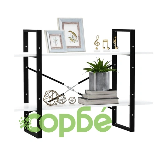 2-етажна библиотека, бял, 100x30x70 см, инженерно дърво ➤ топ цена ➤ sorbe.bg