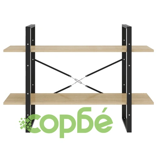 2-етажна библиотека, дъб сонома, 100x30x70 см, инженерно дърво ➤ топ цена ➤ sorbe.bg