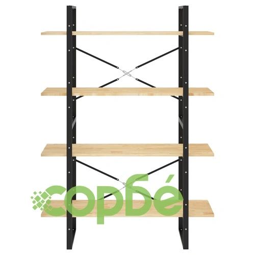 4-етажна библиотека, 100x30x140 см, борово дърво масив ➤ топ цена ➤ sorbe.bg