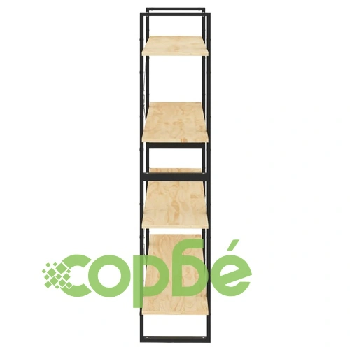 4-етажна библиотека, 100x30x140 см, борово дърво масив ➤ топ цена ➤ sorbe.bg