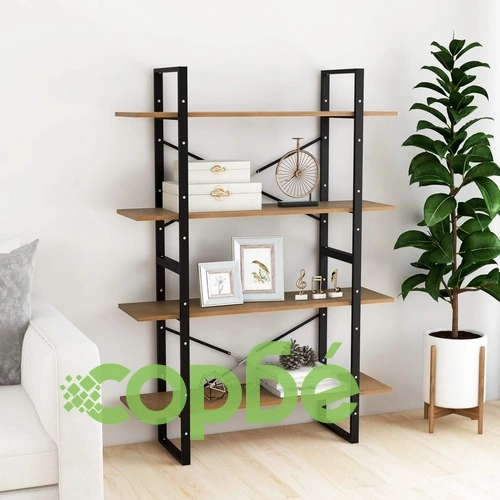 4-етажна библиотека, 100x30x140 см, борово дърво масив ➤ топ цена ➤ sorbe.bg