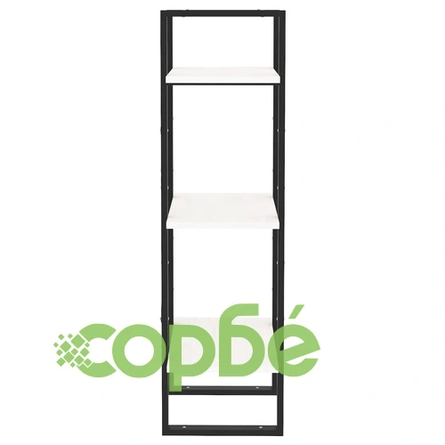 3-етажна библиотека, бяла, 40x30x105 см, борово дърво масив ➤ топ цена ➤ sorbe.bg