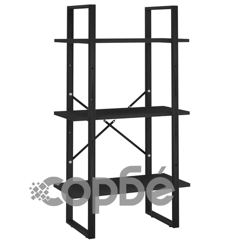 Стелаж за съхранение, черен, 60x30x105 см, инженерно дърво ➤ топ цена ➤ sorbe.bg