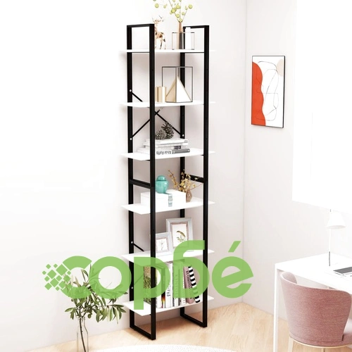 Етажерка, бяла, 60x30x210 см, инженерна дървесина ➤ топ цена ➤ sorbe.bg