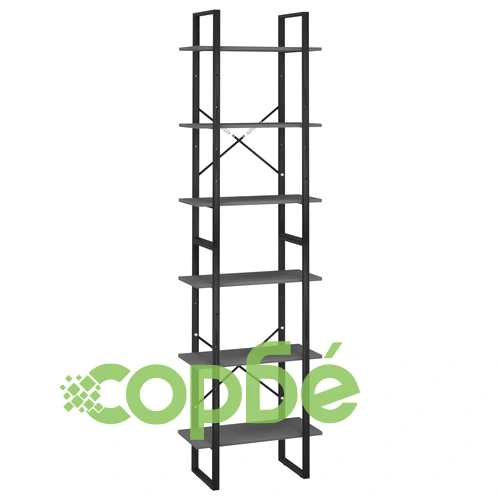 Етажерка, сива, 60x30x210 см, инженерна дървесина ➤ топ цена ➤ sorbe.bg