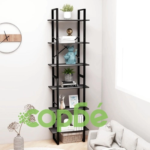 Етажерка, сива, 60x30x210 см, инженерна дървесина ➤ топ цена ➤ sorbe.bg