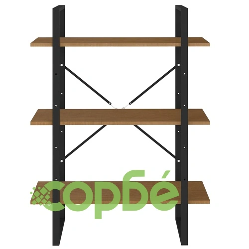 3-етажна библиотека, 80x30x105 см, борово дърво масив ➤ топ цена ➤ sorbe.bg