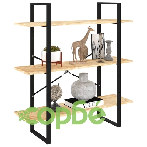 3-етажна библиотека, 100x30x105 см, борово дърво масив ➤ топ цена ➤ sorbe.bg