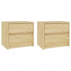 Нощни шкафчета, 2 бр, 40x30,5x35,5 см, борово дърво масив