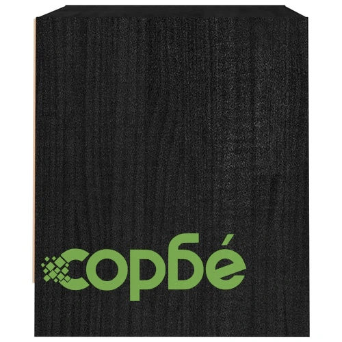 Нощно шкафче, черно, 40x30,5x35,5 см, борово дърво масив ➤ топ цена ➤ sorbe.bg