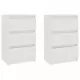 Нощни шкафчета, 2 бр, бели, 40x29,5x64 см, борово дърво масив