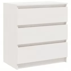 Нощно шкафче, бяло, 60x36x64 см, бор масив