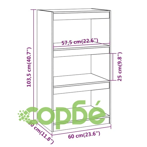 Библиотека/разделител за стая меденокафява 60x30x103,5 см бор ➤ топ цена ➤ sorbe.bg