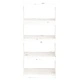 Библиотека/разделител за стая, бяла, 60x30x135,5 см, бор масив