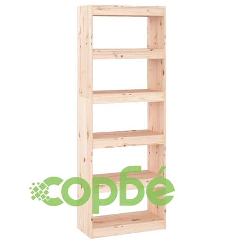 Библиотека/разделител за стая, 60x30x167,5 см, бор масив ➤ топ цена ➤ sorbe.bg