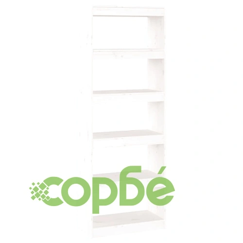 Библиотека/разделител за стая, бяла, 60x30x167,5 см, бор масив ➤ топ цена ➤ sorbe.bg