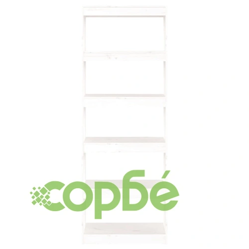 Библиотека/разделител за стая, бяла, 60x30x167,5 см, бор масив ➤ топ цена ➤ sorbe.bg