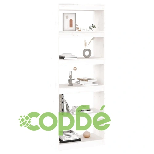 Библиотека/разделител за стая, бяла, 60x30x167,5 см, бор масив ➤ топ цена ➤ sorbe.bg