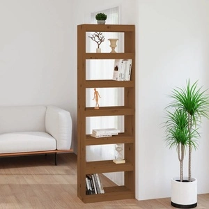 Библиотека/разделител за стая меденокафява 60x30x199,5 см бор