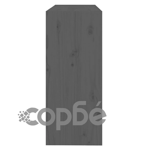 Библиотека/разделител за стая, сива, 80x30x71,5 см, бор масив ➤ топ цена ➤ sorbe.bg