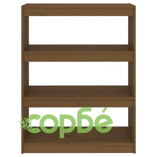 Библиотека/разделител за стая меденокафява 80x30x103,5 см бор ➤ топ цена ➤ sorbe.bg