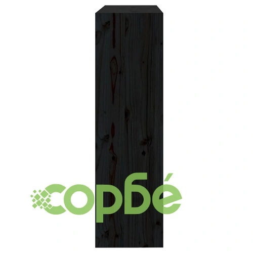 Библиотека/разделител за стая, черна, 80x30x103,5 см, бор масив ➤ топ цена ➤ sorbe.bg