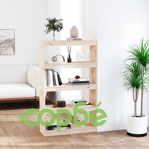 Библиотека/разделител за стая, 80x30x135,5 см, бор масив ➤ топ цена ➤ sorbe.bg