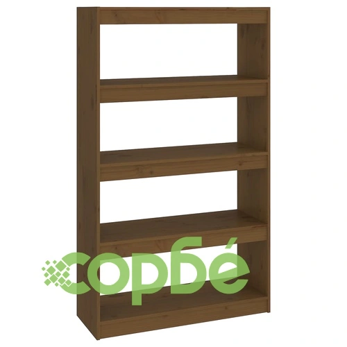 Библиотека/разделител за стая меденокафява 80x30x135,5 см бор ➤ топ цена ➤ sorbe.bg